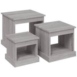 Berkfield Home Nesting Tables 3 pcs Grey Sonoma Engineered Wood - thumbnail 2