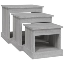 Berkfield Home Nesting Tables 3 pcs Grey Sonoma Engineered Wood - thumbnail 5