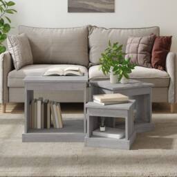 Berkfield Home Nesting Tables 3 pcs Grey Sonoma Engineered Wood - thumbnail 1