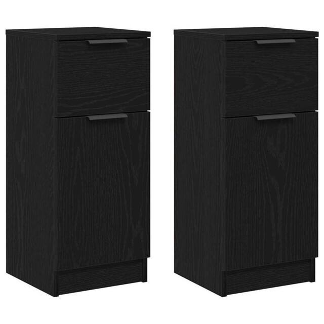 Berkfield Home Black Oak Sideboard 30x30x70 cm MDF - Size: 30 x 30 x 70 cm - image 1