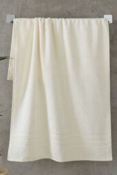 Catherine Lansfield 'Zero Twist' Cotton Bath Sheet Pair in Cream - thumbnail 1