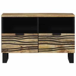 Berkfield Home TV Cabinet - 70x33.5x46 cm, Solid Mango Wood in Brown - Size: 70x33.5x46 cm - thumbnail 3