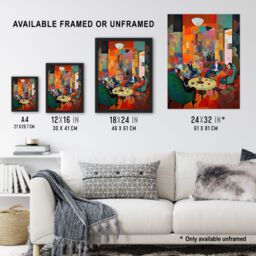 "Artery8 The Cocktail Party Modern Colourful Abstract Kitsch Extra Large XL Wall Art Poster Print - Size: W24"" x H32""" - thumbnail 3