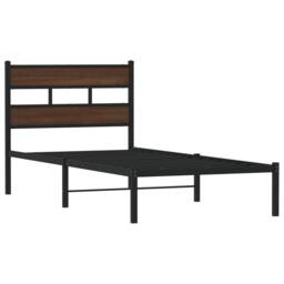 Berkfield Home Elegant Bed Frame without Mattress with Headboard Brown Oak 90x19 - Size: Single - thumbnail 1