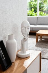 Living and Home 29x10cm White Living Room Accessories Ornaments Resin Meditation Figurine for Home, Office & Study Décor - Size: 29x10 cm - thumbnail 2