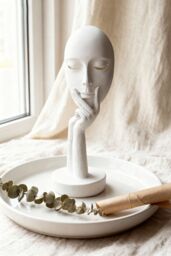 Living and Home 29x10cm White Living Room Accessories Ornaments Resin Meditation Figurine for Home, Office & Study Décor - Size: 29x10 cm