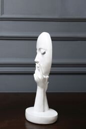 Living and Home 29x10cm White Living Room Accessories Ornaments Resin Meditation Figurine for Home, Office & Study Décor - Size: 29x10 cm - thumbnail 3