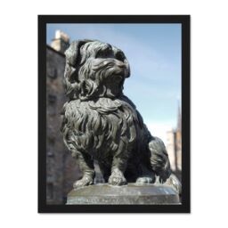 "Artery8 Wall Art Print Landmark Edinburgh Scotland Greyfriars Bobby Skye Terrier Art Large Framed Wall Décor Art in Black - Size: W18"" x H24""" - thumbnail 1