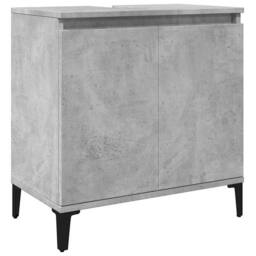 Berkfield Home 3 Piece Bathroom Furniture Set Concrete Grey Engineered Wood - thumbnail 8