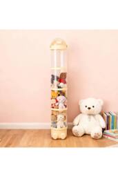 Living and Home Vertical Clear Plastic Toy Storage Tube Organiser with String Light in Yellow - thumbnail 4