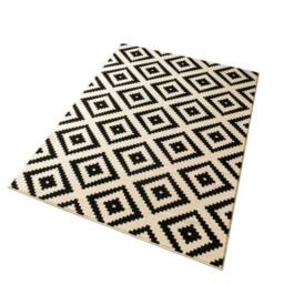THE RUGS Design Velours Striped Rug Modern Low Pile Area Rug in Black - Size: 80 cm x 150 cm - thumbnail 3