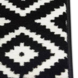 THE RUGS Design Velours Striped Rug Modern Low Pile Area Rug in Black - Size: 80 cm x 150 cm - thumbnail 2