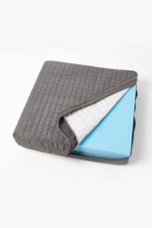Homescapes Suede Orthopaedic Foam Armchair Booster Cushion in Grey - Size: 50 cm x 50 cm - thumbnail 2