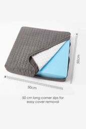 Homescapes Suede Orthopaedic Foam Armchair Booster Cushion in Grey - Size: 50 cm x 50 cm - thumbnail 6