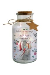 Personalised Memento Company Personalised Me To You® Cosy Winter LED Jar in Clear - thumbnail 1