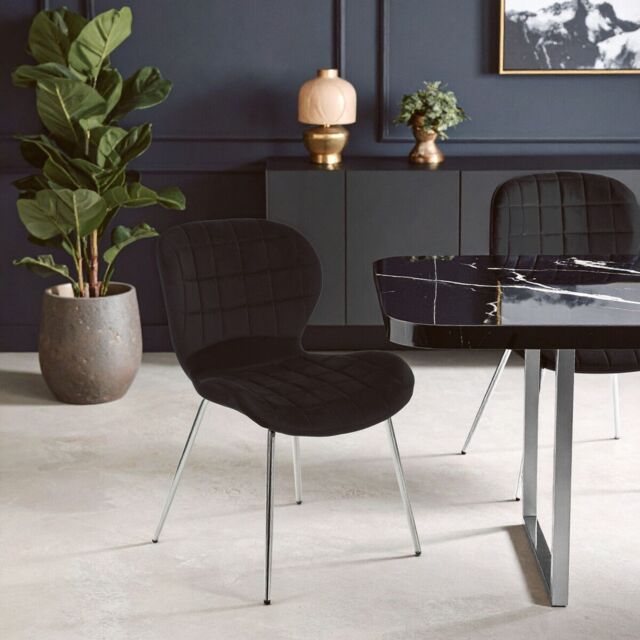 Orsina Warton Velvet Dining Chair in Black - image 1