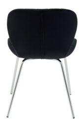 Orsina Warton Velvet Dining Chair in Black - thumbnail 4