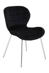 Orsina Warton Velvet Dining Chair in Black - thumbnail 2