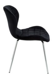 Orsina Warton Velvet Dining Chair in Black - thumbnail 3