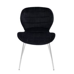 Orsina Warton Velvet Dining Chair in Black - thumbnail 6