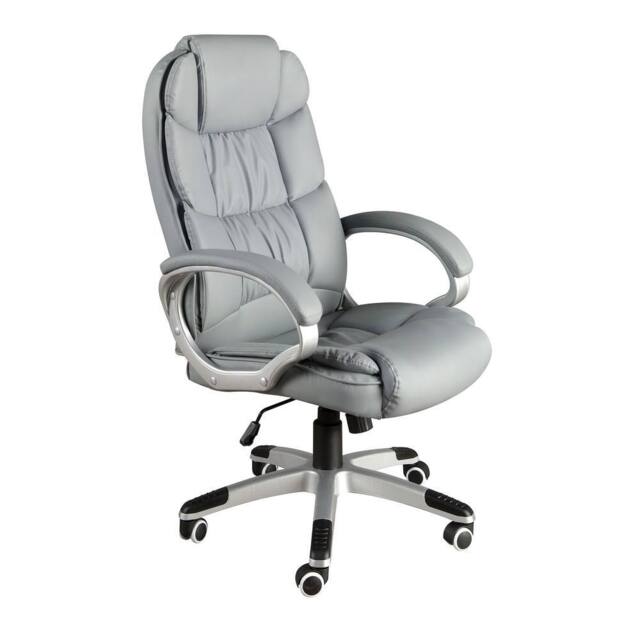 Angel Cerda Grey Leatherette Swivel Office Chair - image 1