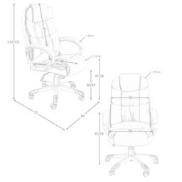 Angel Cerda Grey Leatherette Swivel Office Chair - thumbnail 8