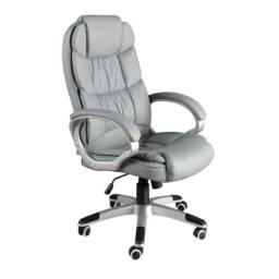 Angel Cerda Grey Leatherette Swivel Office Chair - thumbnail 1