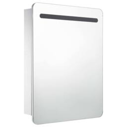 Berkfield Home LED Bathroom Mirror Cabinet 60x11x80 cm in White - Size: 60 x 11 x 80 cm - thumbnail 3