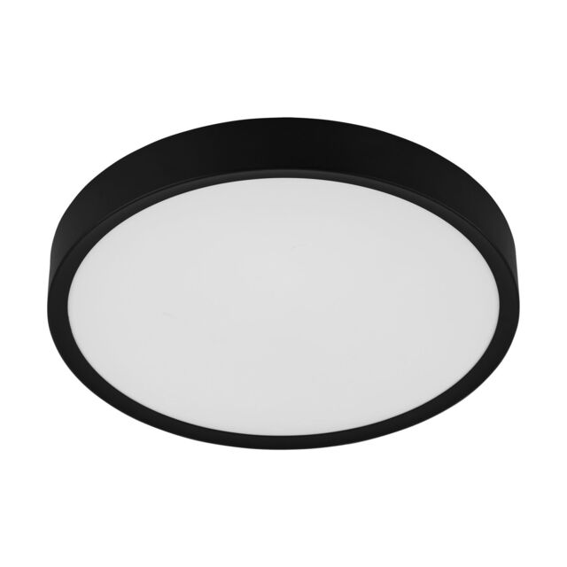 Loops Flush Ceiling Light Colour Black Shade White Plastic Bulb LED 33.5W Included - image 1