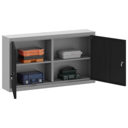 Berkfield Home Tool Cabinet Wall-Mounted Black 100x20x55 cm Steel - Size: 100 x 20 x 55 cm - thumbnail 3