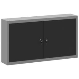 Berkfield Home Tool Cabinet Wall-Mounted Black 100x20x55 cm Steel - Size: 100 x 20 x 55 cm - thumbnail 2