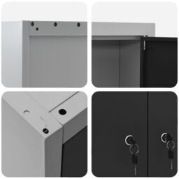 Berkfield Home Tool Cabinet Wall-Mounted Black 100x20x55 cm Steel - Size: 100 x 20 x 55 cm - thumbnail 9