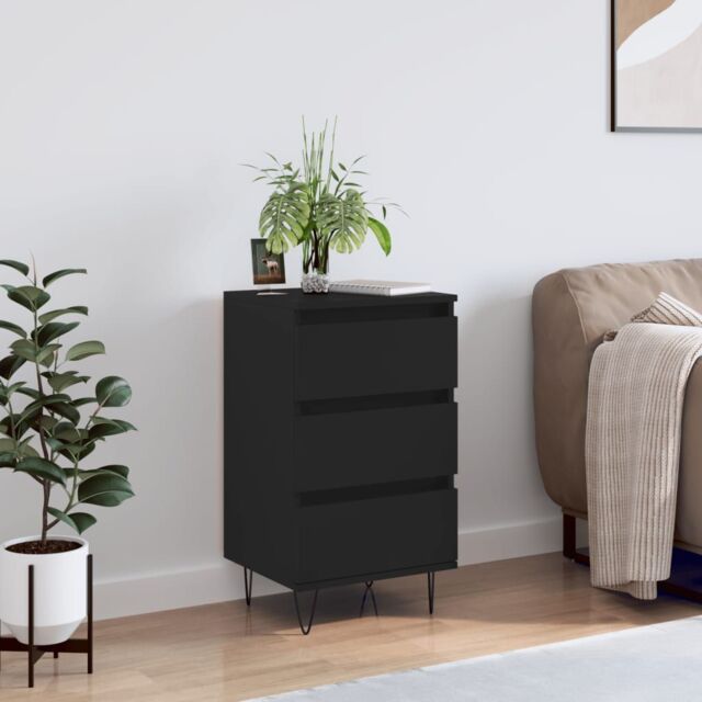 Berkfield Home Sideboard Black 40x35x70 cm Engineered Wood - Size: 40 x 35 x 70 cm - image 1