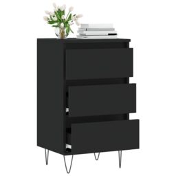 Berkfield Home Sideboard Black 40x35x70 cm Engineered Wood - Size: 40 x 35 x 70 cm - thumbnail 3