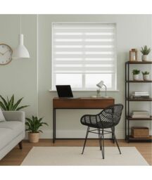 New Edge Blinds White Day & Night Zebra Roller Blind (165cm drop) - 90cm - Size: 155 cm width x 165 cm drop - thumbnail 2