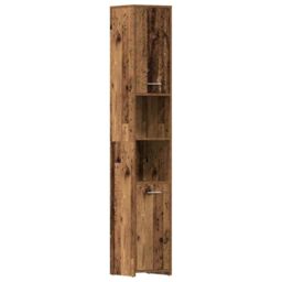 Berkfield Home 4 Piece Bathroom Furniture Set Old Wood Engineered Wood in Brown - thumbnail 4