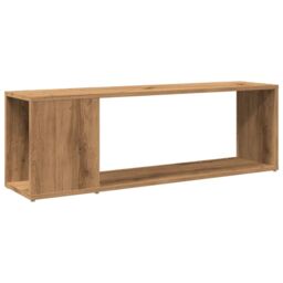 Berkfield Home TV Cabinet Artisan Oak 100x24x32 cm Engineered Wood in Brown - Size: 100 x 24 x 32 cm - thumbnail 2