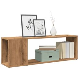 Berkfield Home TV Cabinet Artisan Oak 100x24x32 cm Engineered Wood in Brown - Size: 100 x 24 x 32 cm - thumbnail 1