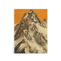 "Artery8 K2 Mountain Peak Summit Climbers Canvas Wall Art Print in Orange - Size: W18"" x H24""" - thumbnail 1