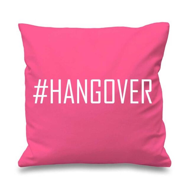 "60 SECOND MAKEOVER Pink Cushion Cover #Hangover 16"" x 16"" Mum Friend Gift Decorative Cushion Home Mothers Day - Size: 40 cm x 40 cm"