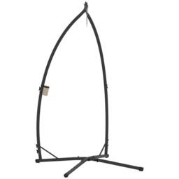 OUTSUNNY Hammock Chair Stand, Steel Frame Hammock Stand Only, Black - thumbnail 2