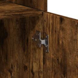 Berkfield Home Storage Cabinet Smoked Oak 80x42.5x225 cm Engineered Wood in Brown - thumbnail 9