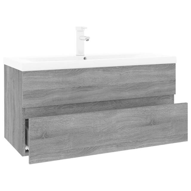 Berkfield Home Sink Cabinet with Built-in Basin Grey Sonoma Engineered Wood - image 1