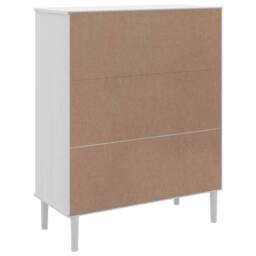Berkfield Home Highboard SENJA Rattan Look White 90x40x112 cm Solid Wood Pine - Size: 90 x 40 x 112 cm - thumbnail 8