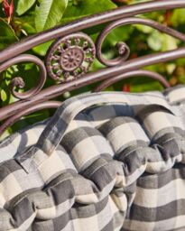 Dibor Traditional Grey Striped Summer Outdoor Garden Bench Cushion L112cm x W44cm - Size: Large - thumbnail 5