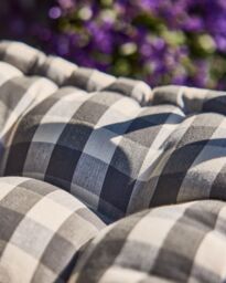 Dibor Traditional Grey Striped Summer Outdoor Garden Bench Cushion L112cm x W44cm - Size: Large - thumbnail 4