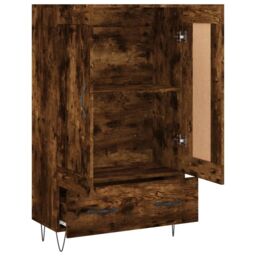 Berkfield Home Highboard Smoked Oak 69.5x31x115 cm Engineered Wood in Brown - thumbnail 6