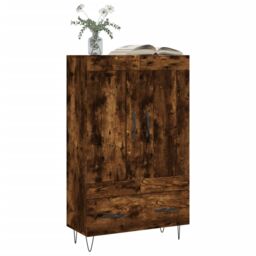 Berkfield Home Highboard Smoked Oak 69.5x31x115 cm Engineered Wood in Brown - thumbnail 3