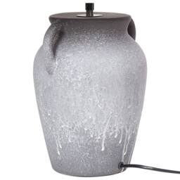 Wyld and Coco Grey Ceramic Table Lamp with Adjustable Linen Shade - thumbnail 7