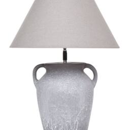 Wyld and Coco Grey Ceramic Table Lamp with Adjustable Linen Shade - thumbnail 2
